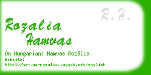 rozalia hamvas business card