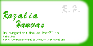 rozalia hamvas business card